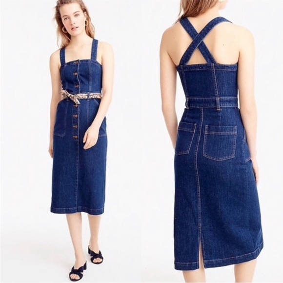 J. Crew Dresses & Skirts - Pre-Owned J.Crew - Sleeveless
Overall-Style Midi Dress Sz 0